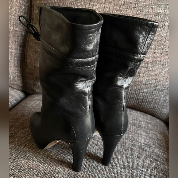 Gucci Leather Charlotte Double G Drawstring Heel Booties, Size 40.5 U.S. 10.5 - Picture 7 of 14